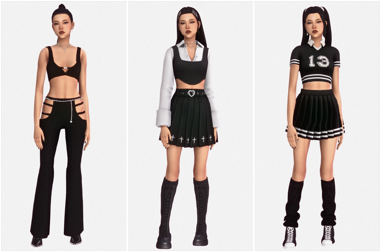 Goth Lookbook sims 4 cc