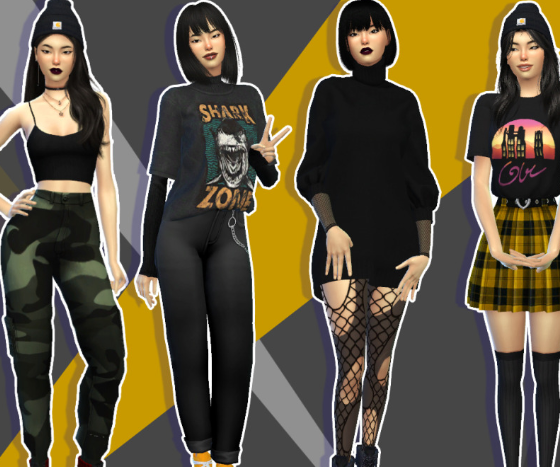 Edgy lookbook sims 4 cc