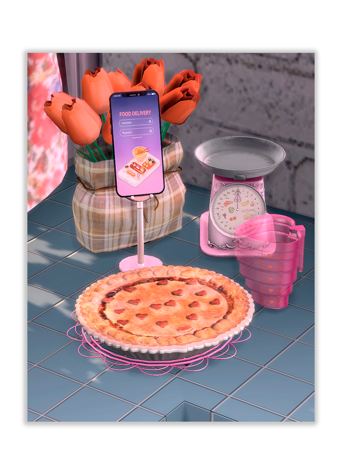 Kitchenware Set sims 4 Hydrangea