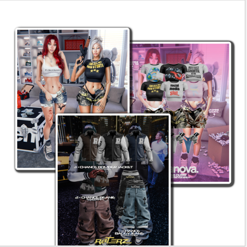 Sims 4 Sim wearing DECAYED Canyon Collection streetwear