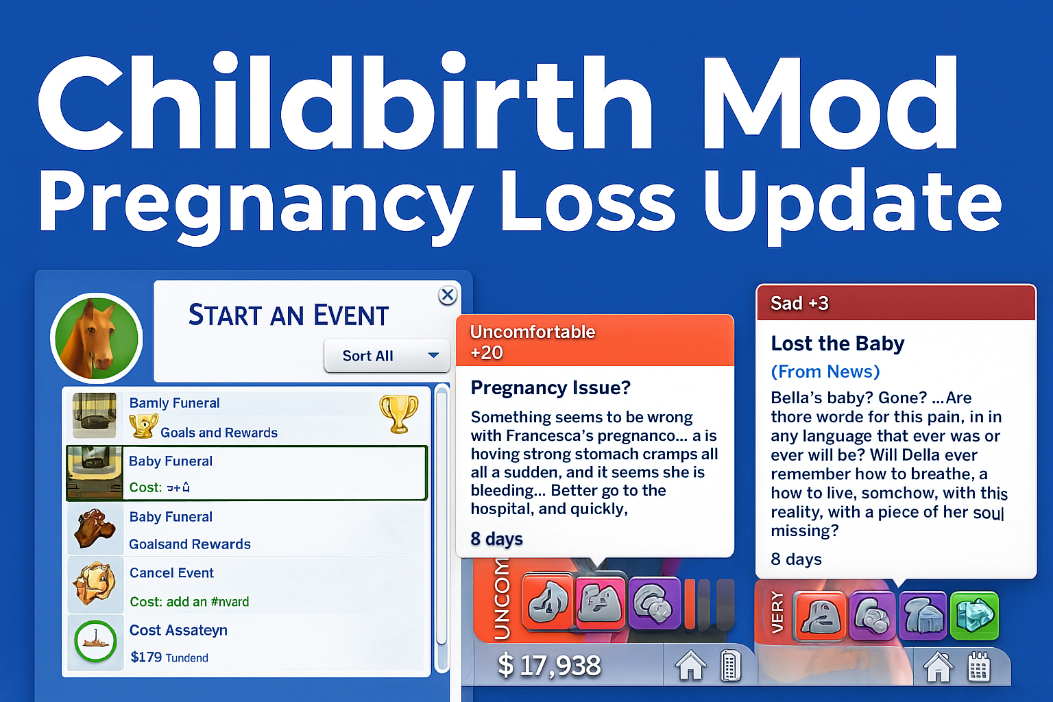 Pandasama Childbirth Mod Pregnancy Loss Update sims 4
