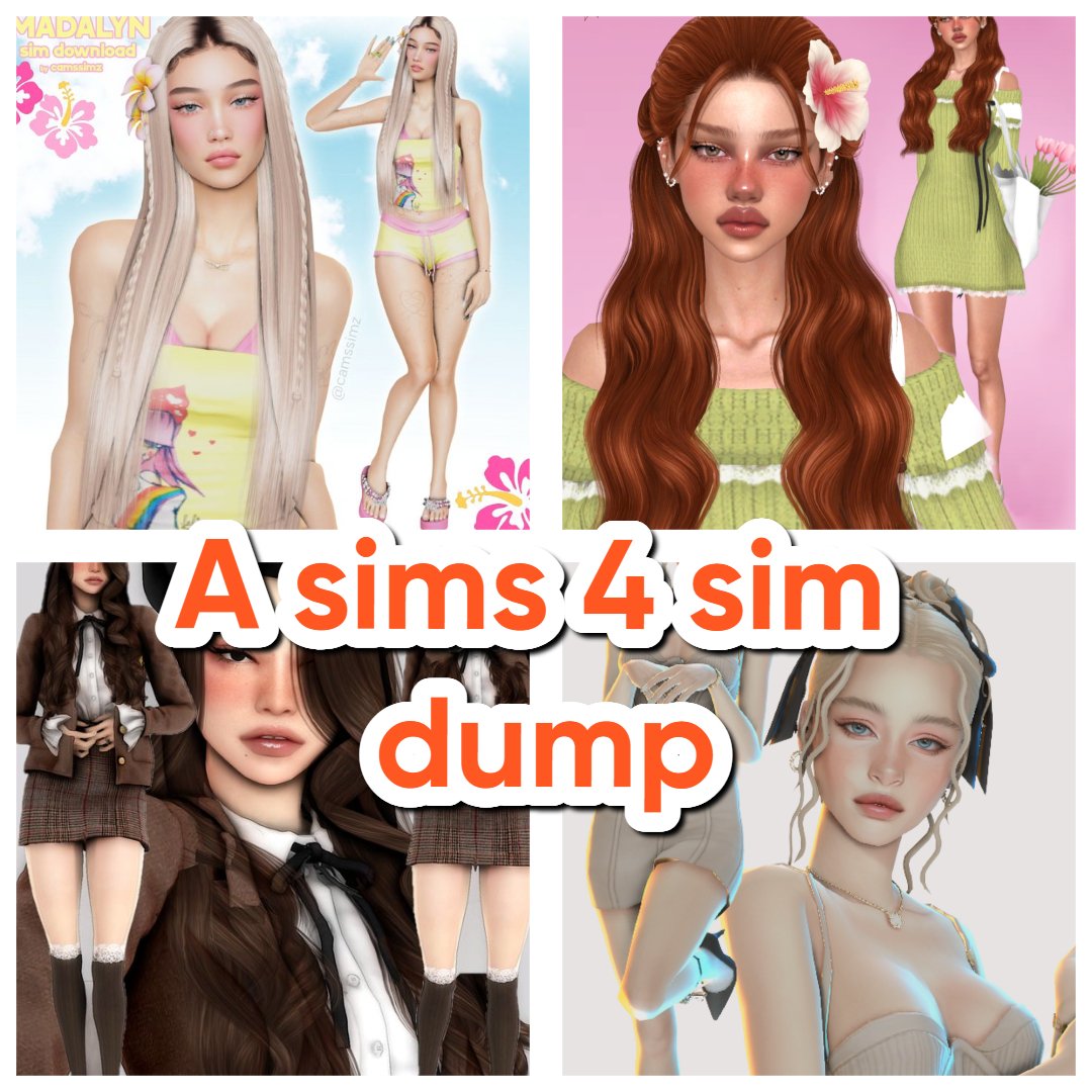 Sims 4 Sim Dump featuring custom-made characters