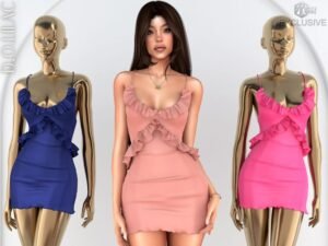 sims 4 Ruffled Mini Dress CC