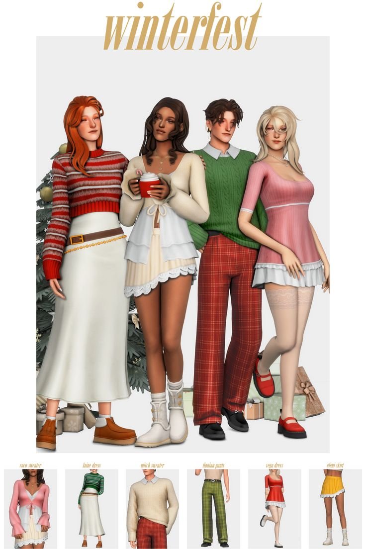 Sims 4 CC Clothes Winterfest CC Pack by Clumsyalienn