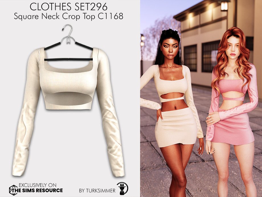 Clothes SET296 - Square Neck Crop Top C1168