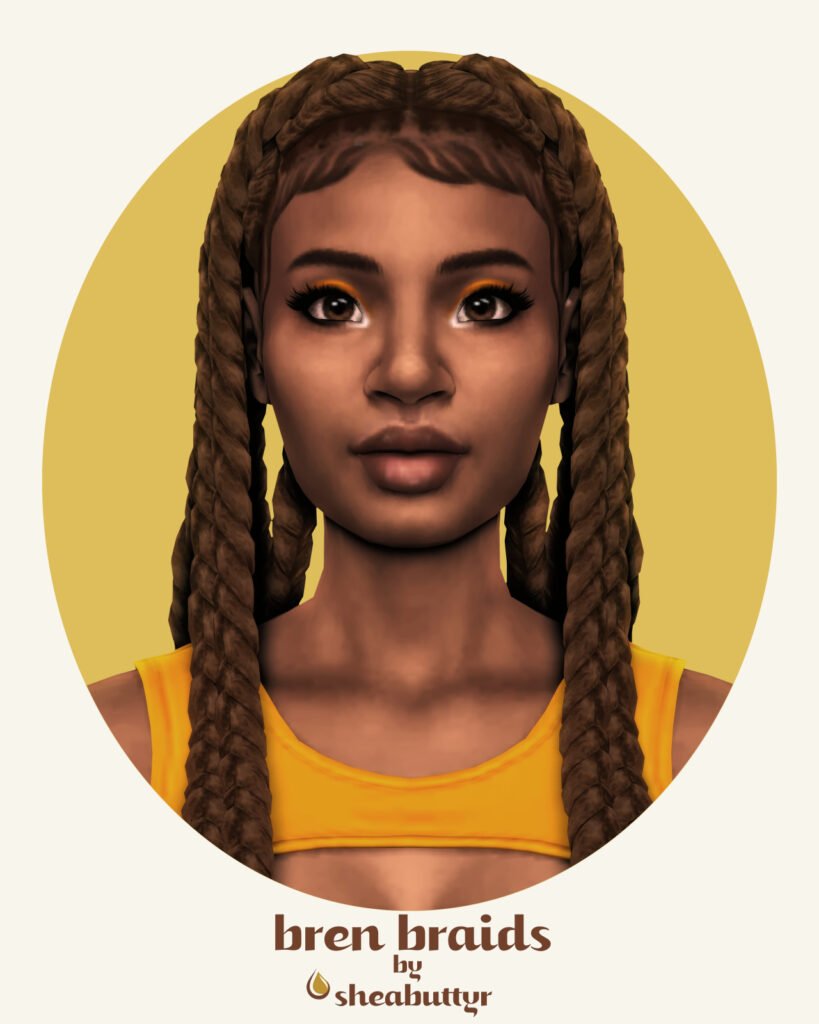 Sims 4 black girl braids cc